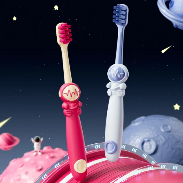 Dr.Baek KR048 Kids Toothbrush – Ultra-Soft 0.01mm Bristles, Space Astronaut Theme, 6-Pack Gift Box