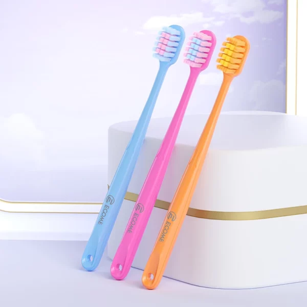 ECOME E905 Ultra-Soft Toothbrush 3-Pack – Deep Cleaning for Sensitive Gums