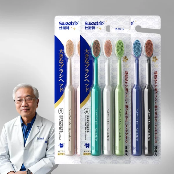 Sweetrip S293 Premium Wide-Head Toothbrush – Ultra-Fine Soft Bristles, 3-Pack