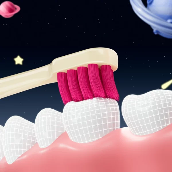 Dr.Baek KR048 Kids Toothbrush – Ultra-Soft 0.01mm Bristles, Space Astronaut Theme, 6-Pack Gift Box