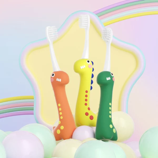 MOMODENT MO005 Dinosaur Kids Toothbrush for Ages 3–8