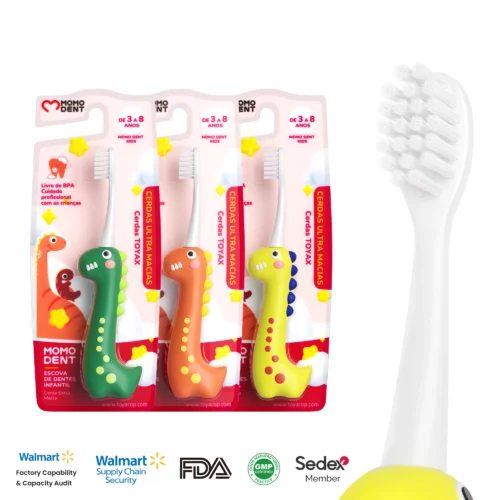MOMODENT MO005 Dinosaur Kids Toothbrush for Ages 3–8