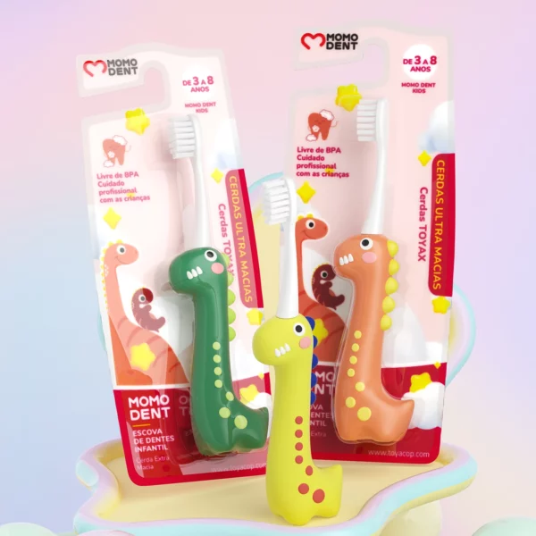 MOMODENT MO005 Dinosaur Kids Toothbrush for Ages 3–8