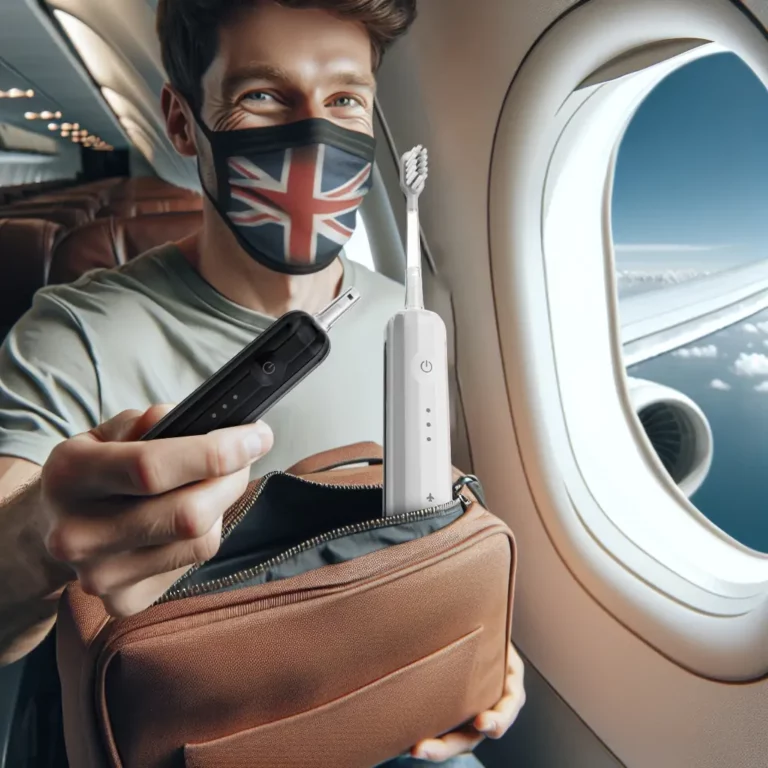 The traveler smiled as they took out the electric toothbrush from their carry-on bag